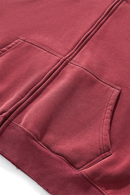 ZODF Retro Winter 350gsm Washed Zipper Fleece Hoodies For Men Unisex Loose Fit Boxy Style Thick Warm Hooded Coat Outfits HY0042