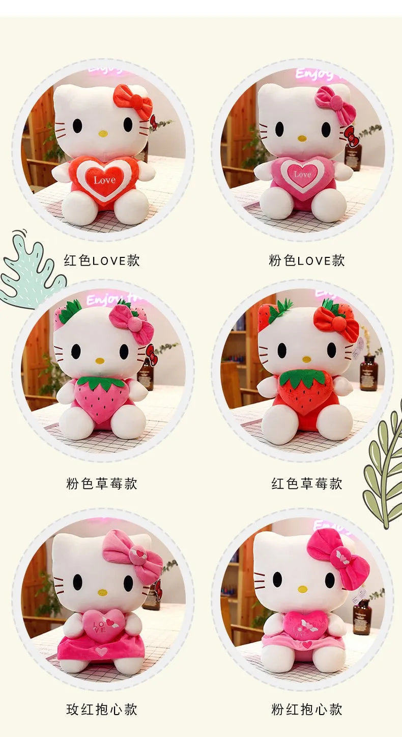 20-45cm Aoger Hello Kitty Plush Toys Anime Kawaii Pillow Doll Stuffed Animal Children Plushies Decoration Peluche Birthday Gift