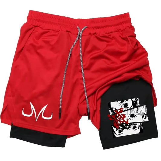 Demon Slayer Gym Shorts Man Women Double-Layer Mesh Breathable Sports Shorts new Summer Y2k Casual fitness Quick-drying Pants
