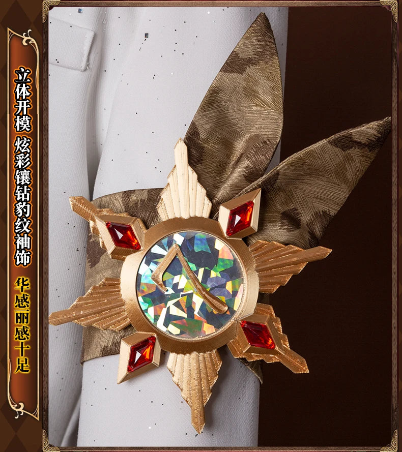 Identity V Prospector Cosplay Costume Wig Norton Campbell Uniform Gambler in The Spotlight Halloween for Women Men Carnival Prop