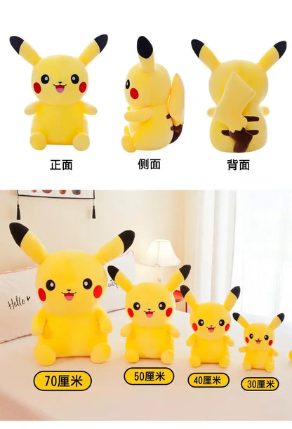 25/30/40/70CM Big Size Pokemon Pikachu Plush Cartoon Animal Stuffed Toys Kawaii Ornament Cushion Plushies Children Toy Gift