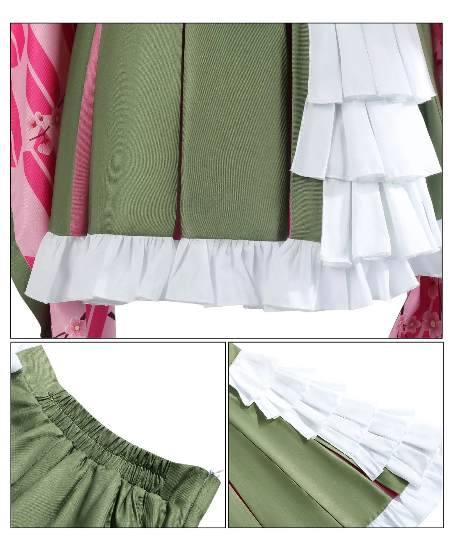 Kanroji Mitsuri Cosplay Costume Set Women Polyester