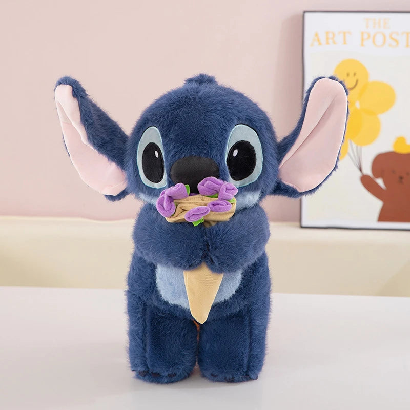 30/45CM Disney Lilo and Stitch Plush Toy Cartoon Anime Stuffed Kawaii Rose Soft Stich Doll Plushie Kids Birthday Xmas Gifts