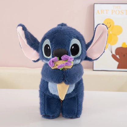 30/45CM Disney Lilo and Stitch Plush Toy Cartoon Anime Stuffed Kawaii Rose Soft Stich Doll Plushie Kids Birthday Xmas Gifts