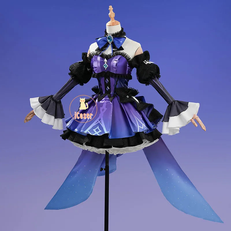 Genshin Impact Wonderland Manekina Cosplay Costume Candlelit Revelry Dress Hat Halloween Party for Women Girls Role Play Outfit