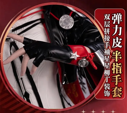 Arknights Exusiai The New Covenant Cosplay Costume Wig Uniform Headwear Earrings Halloween Party for Women Girls Carnival Outfit