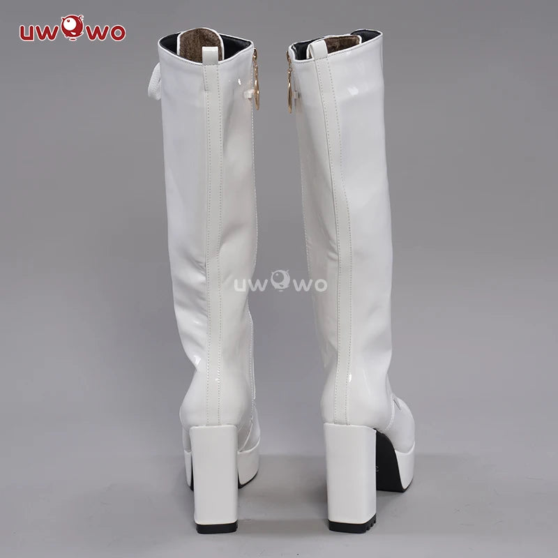 UWOWO Cosplay Shoes Universal Shoes Boots Black Blue White Rose High Tube Boots