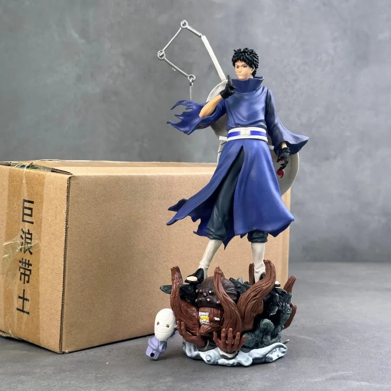 New Naruto Anime Figures Uchiha Obito Standing Posture Double Headed Sculpture Action Doll Pvc Model Statue Ornament Toys Gifts