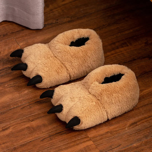 New Animal Claw Shoes For Adults, Warm And Casual Cute And Cute Plush Toys All Inclusive Flat Slippers Wholesale