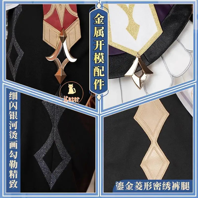 Genshin Impact Dahlia Cosplay Costume Wig New Skins Uniform Hat Goth Vampire Heterochromia Boy Mondstadt Halloween for Women Men