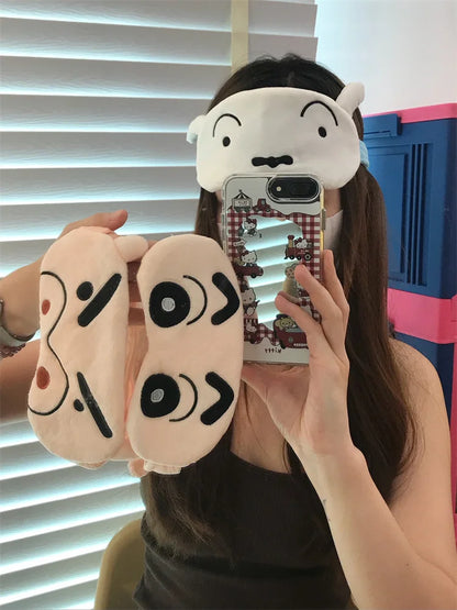 Crayon Shin Chan Eye Mask Plush Sleeping Eye Patch Cute Buriburizaemon Shiro Shading Sleep Eyepatch Girl Kids Eyeshade