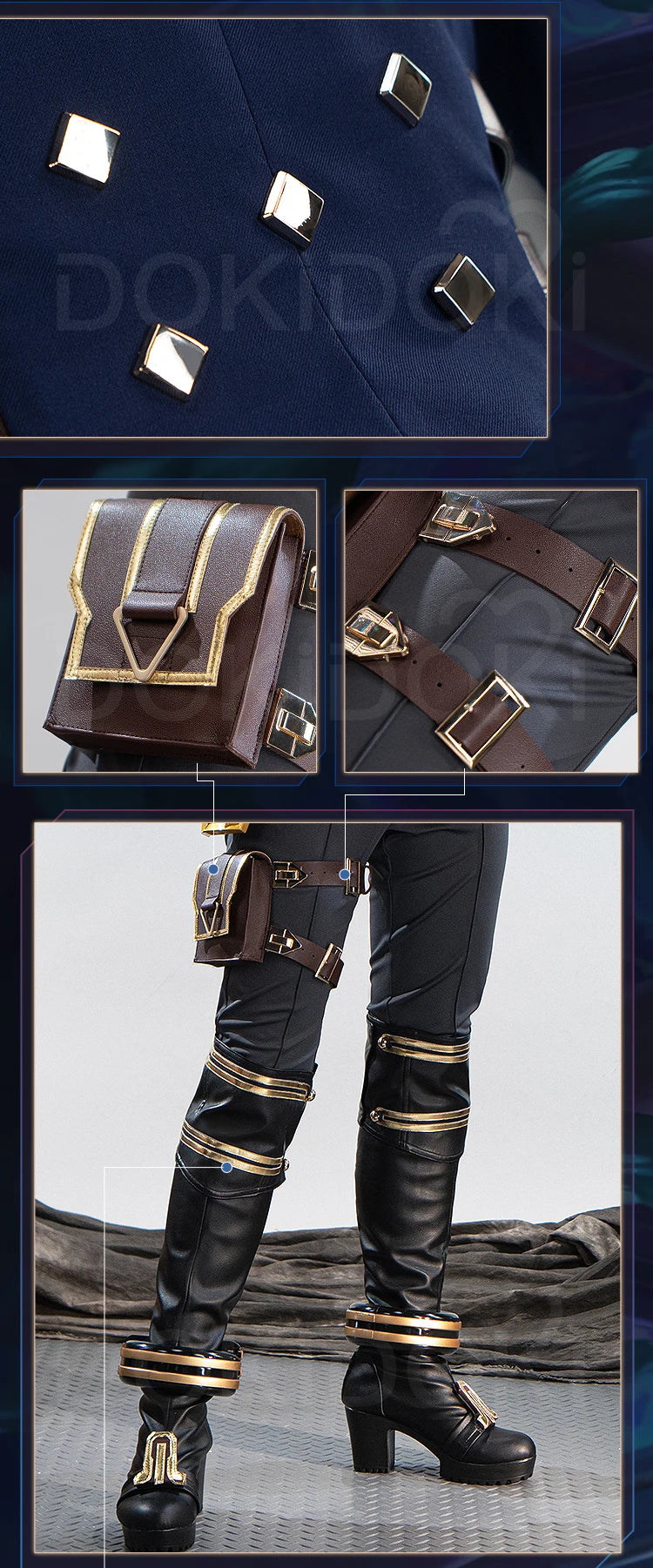 Caitlyn Cosplay Costume Anime Cosplay【S-3XL】DokiDoki-SR Women Halloween Uniform Caitlyn Cosplay Armor Hat Metal Plus Size