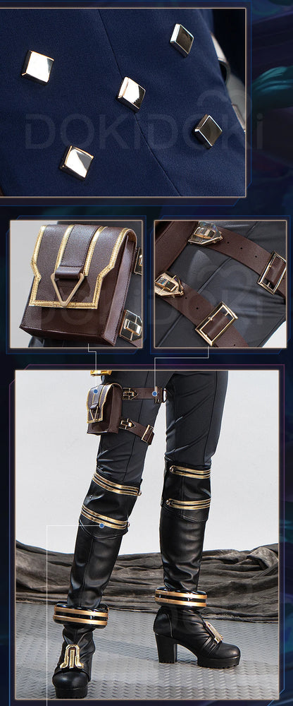 Caitlyn Cosplay Costume Anime Cosplay【S-3XL】DokiDoki-SR Women Halloween Uniform Caitlyn Cosplay Armor Hat Metal Plus Size