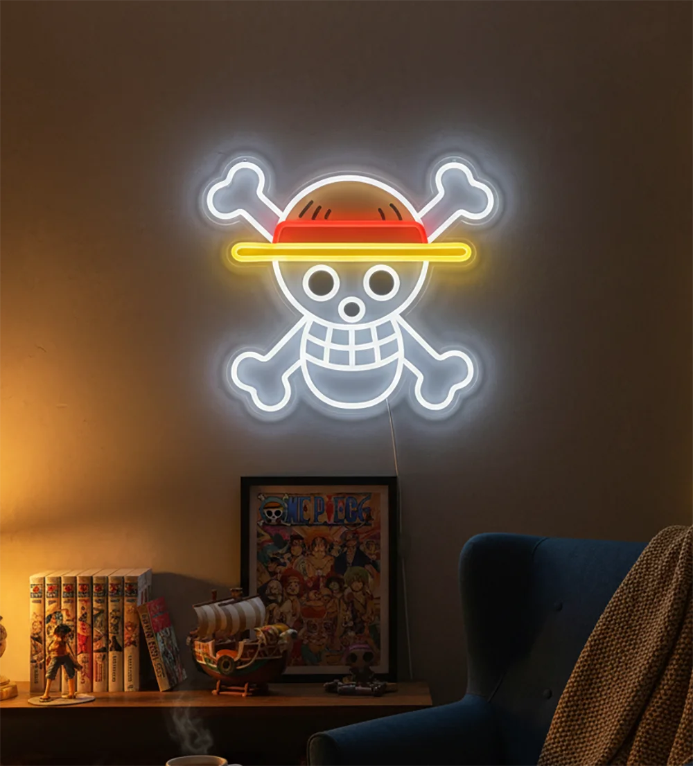 Custom One Piece Luffy Acrylic Neon LED Light for Home Festival Party Bar Hotel Salon Business Shop Decor