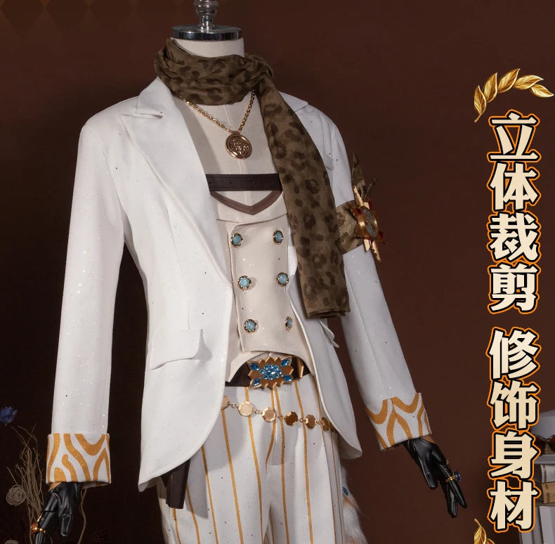 Identity V Prospector Cosplay Costume Wig Norton Campbell Uniform Gambler in The Spotlight Halloween for Women Men Carnival Prop