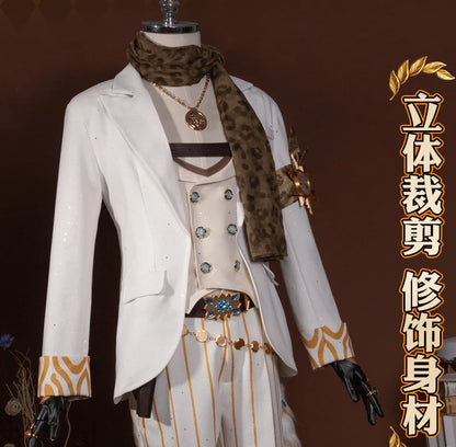 Identity V Prospector Cosplay Costume Wig Norton Campbell Uniform Gambler in The Spotlight Halloween for Women Men Carnival Prop