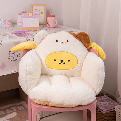 Sanrio Thickened Seat Cushion Kuromi My Melody Cinnamoroll Pochacco Sitting Cushion Chair Back Cushion Non-slip Comfortable