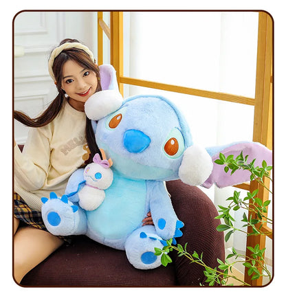 60/80/100cm Super Big Size Stitch Winter Disney Kawaii Anime Plush Stuffed Doll Cartoon Plushies Children's Pillow Holiday Gift