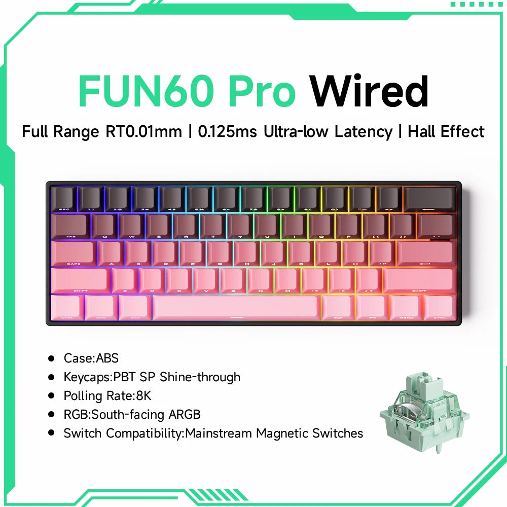Akko MonsGeek FUN68 & FUN60 PRO&MAX HE Magnetic 60% 65% Gaming Keyboards Rapid Trigger 8K Custom Keyboard for Esports