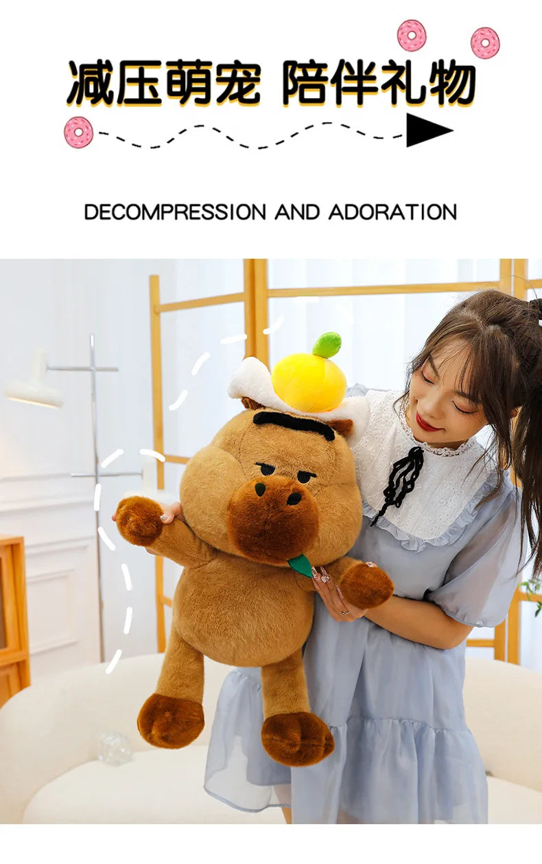 Capybara Plush Toy Stuffed Animal for Kids Birthday Christmas Gift Soft Cuddly Doll Comforter Wholesale Cute Capybara Pillow