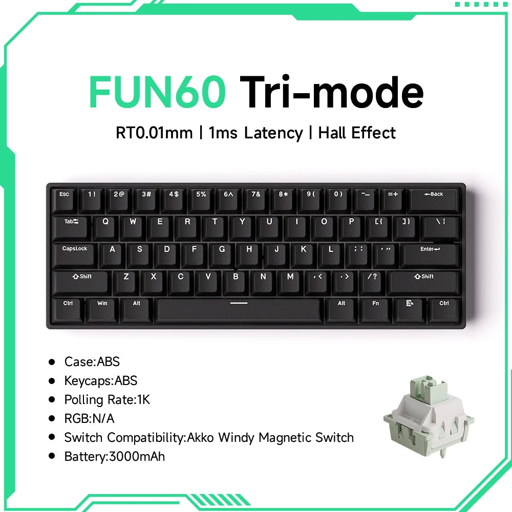Akko MonsGeek FUN68 & FUN60 PRO&MAX HE Magnetic 60% 65% Gaming Keyboards Rapid Trigger 8K Custom Keyboard for Esports