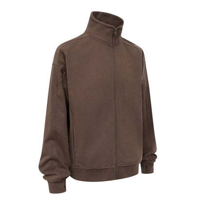 ZODF 430gsm Heavyweight Solid Zipper Hoodie for Men Unisex Loose Stand Collar Coat HY1101 Autumn 2025 Fashion - Caramel