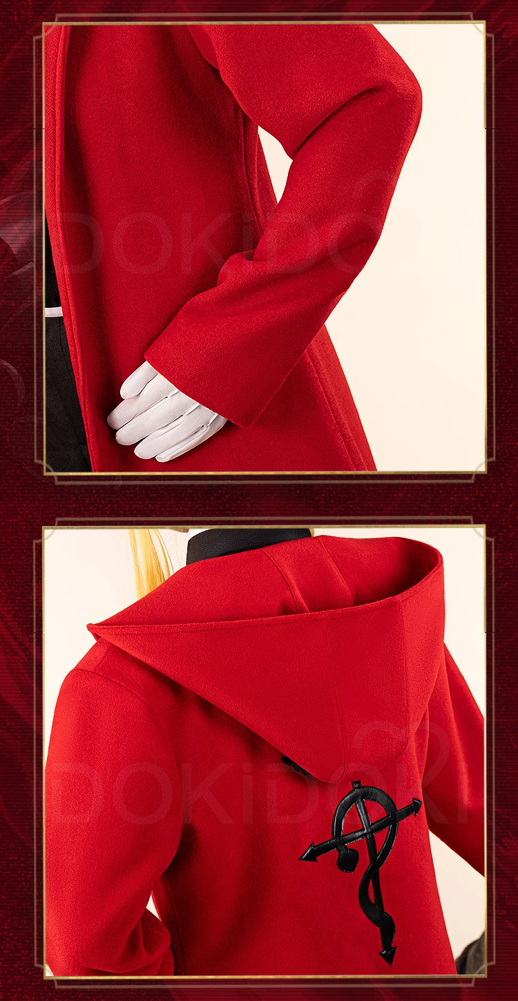 Edward Elri Cosplay Costum Anime Fullmetal Alchemist Cosplay DokiDoki-R Men Red Uniform Costume Edward Elri Cosplay