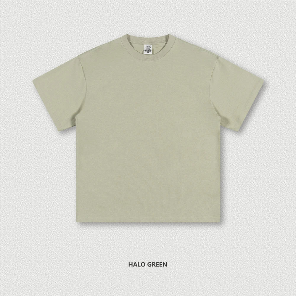 ZODF New 2025 Heavy Weight 305gsm Solid Cotton T Shirts For Men Unisex Summer Oversized Noshrink Basic T-Shirt Brand Tops HY0475