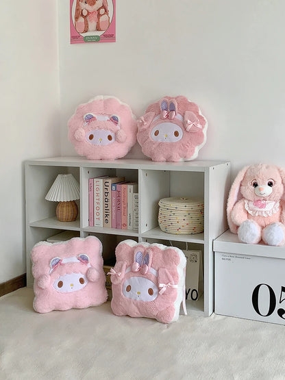 Sanrio Thickened Back Cushion Pink My Melody Throw Pillow Sofa Bed Home Decor Sweet Seat Cushion Floor Gifts Girl