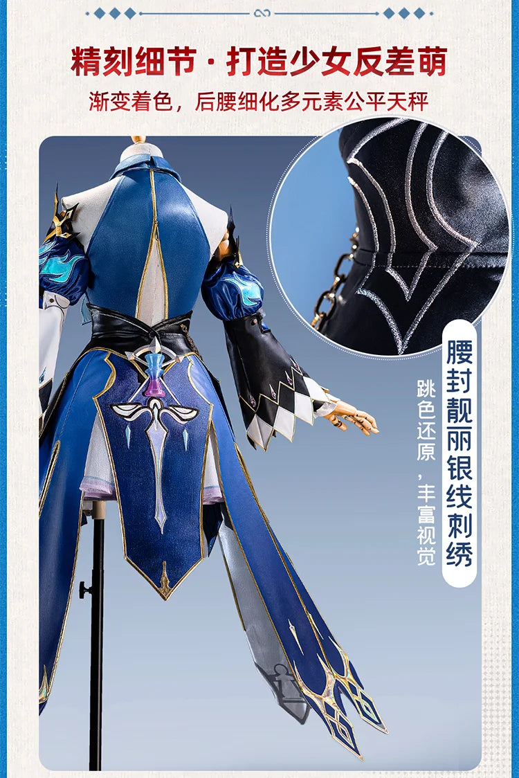 Honkai Star Rail Cerydra Cosplay Costume Wig Dress Uniform Luminous Crown Metal Props Halloween Party for Women Girls Cos iCoser