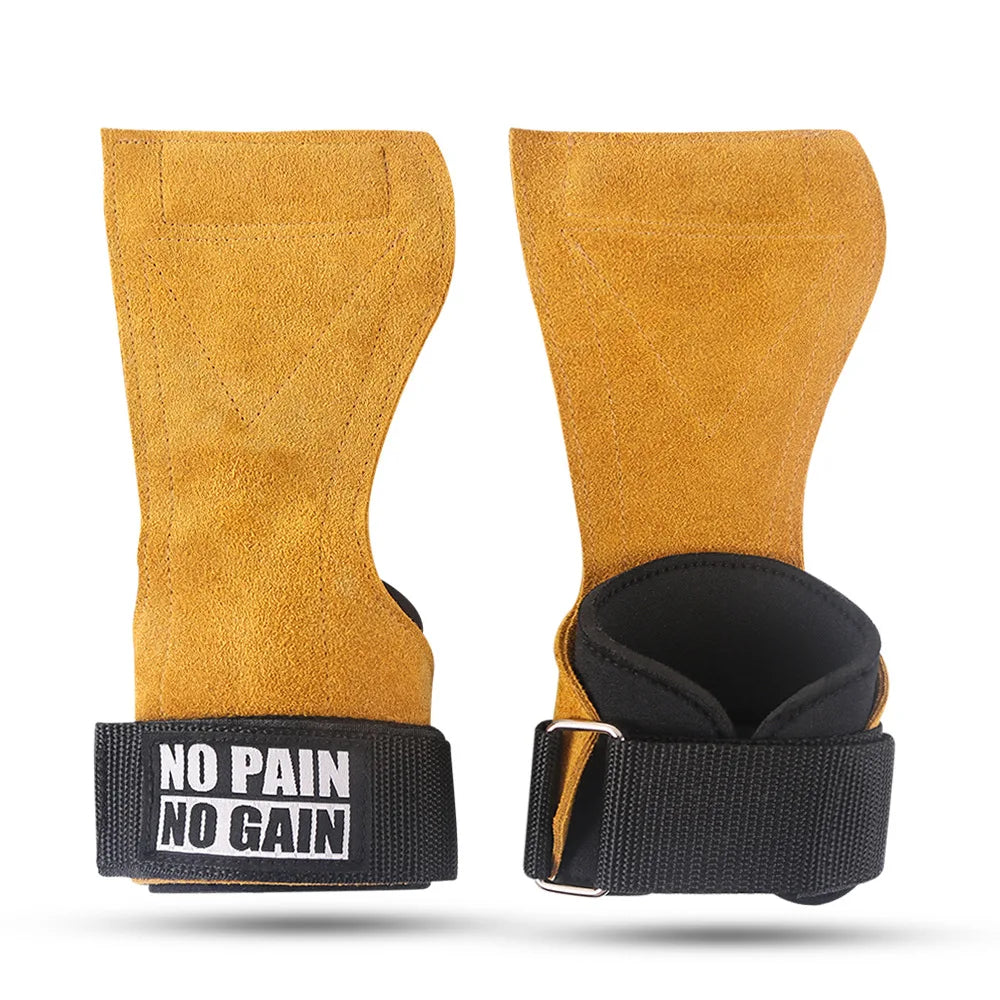 The Codex Cowhide Gym Grips with Wrist Wraps for Men and Women – Weightlifting Fitness Workout Palm Guards