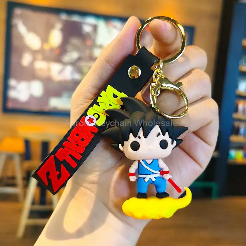 Anime Kawaii Dragon Ball Keychain Z Super Saiyan Son Goku Bulma Broly Piccolo Majin Buu Series Car Pendant Keyring Kid Toys Gift