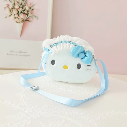 Sanrio Cartoon Anime Hello Kitty My Melody Cosmetic Bag Coin Purse Cute Kuromi Cinnamoroll Plush Bag Gifts For Girl