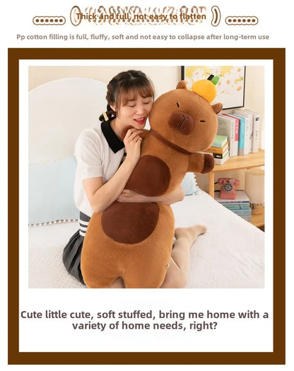 Creative Long Strip Capibala Pillow Cartoon Large Dolphin Doll Sleeping with Children Plush Toy Children Birthday Christmas Gift