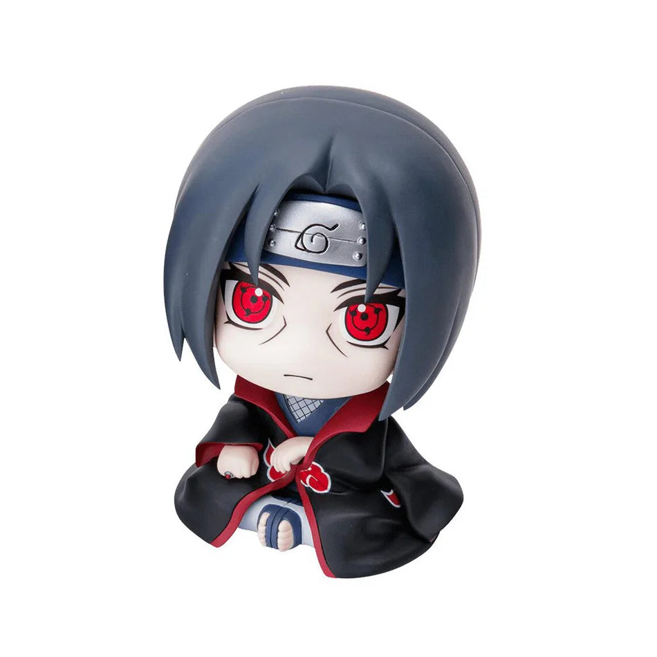9cm Naruto Anime Figure Set Uzumaki Kakashi Sasuke Itachi Q-Figural Action Figurines Model - Uchiha