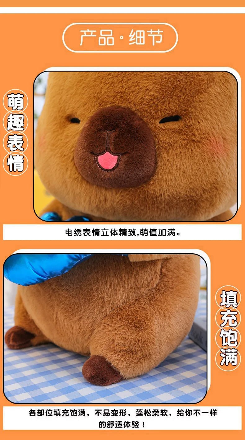Plush Capybara Boxing Toy Stuffed Animal Cute Cuddly Pillow Decor for Kids Birthday Xmas Gift Wholesale Plush Toy Stuffed Animal