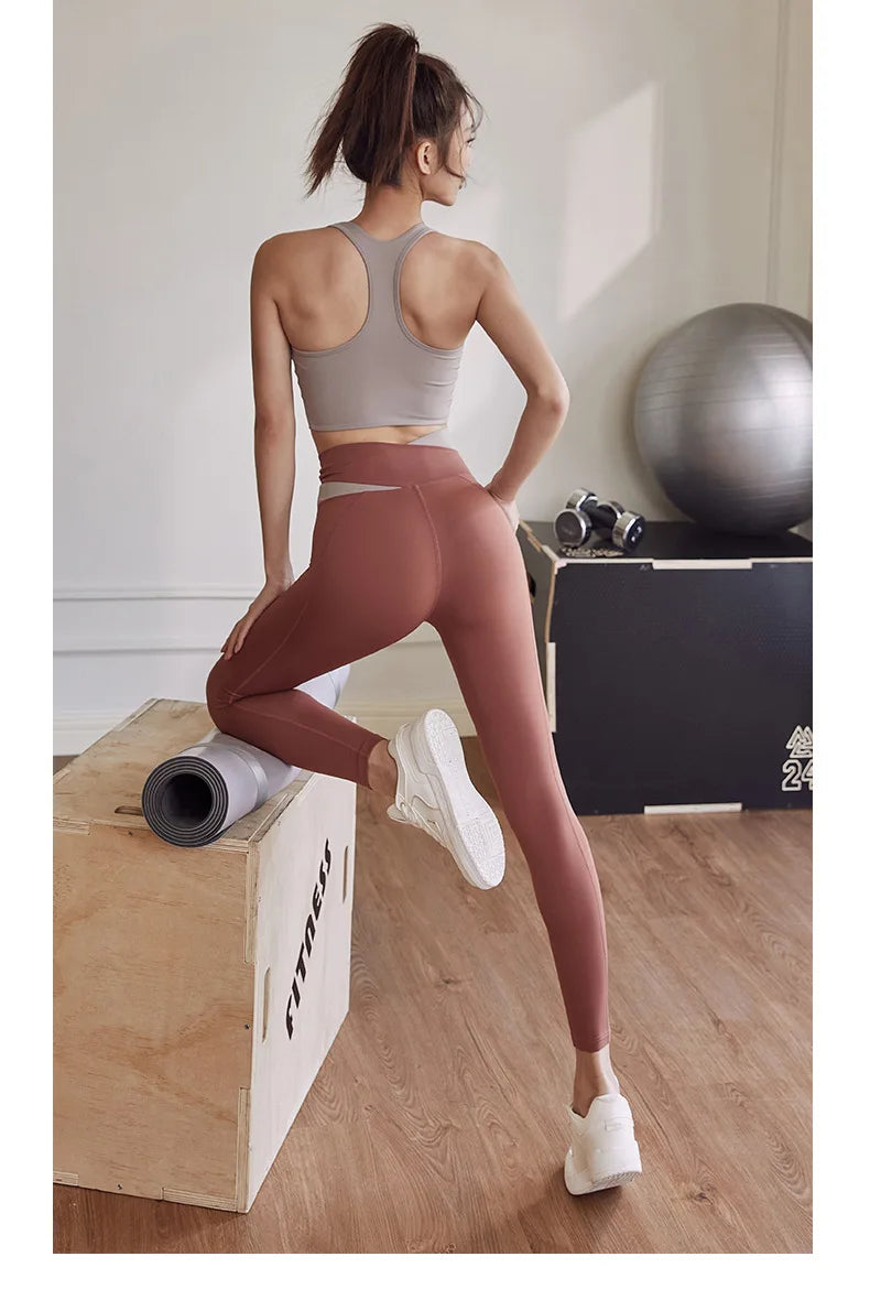 Two Piece Women’s Yoga Sportswear Set – Gym Leggings with Bra and Shorts for Fitness Workout