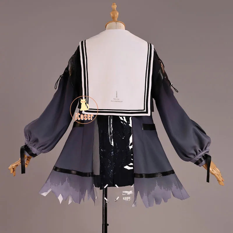 Wuthering Waves Chisa Cosplay Costume Wig Jacket Uniform Skirt Headwear Tattoo Sticker Halloween Party for Women Girls Role Play