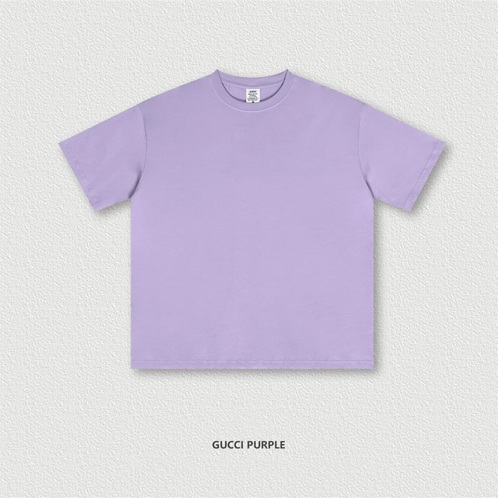 ZODF New 2025 Spring Summer 235gsm Solid Cotton T-Shirts For Men Women Unisex Loose Basic T Shirt Tees Brand Tops HY0970