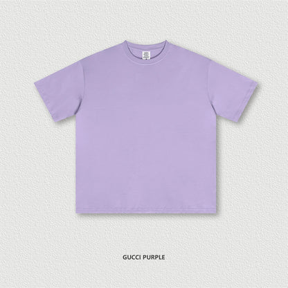 ZODF New 2025 Spring Summer 235gsm Solid Cotton T-Shirts For Men Women Unisex Loose Basic T Shirt Tees Brand Tops HY0970