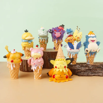 Hot Pokemon ice cream  Anime figure model Action Figure Pikachu Gengar Model Toy Cartoon Collectible Doll For Kids Gifts