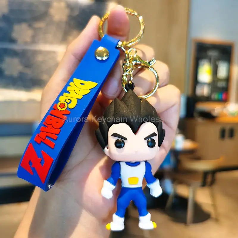 Anime Dragon Ball Keychain Z Super Saiyan Son Goku Bulma Broly Piccolo Majin Buu Series Car Pendant Children Keyring Toys Gifts