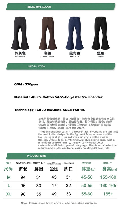 ZODF Women 2025 Autumn Sport Style Flared Pants Girls Female Mousse Muscle Sole Slimming Micro Yoga Trousers HY1095