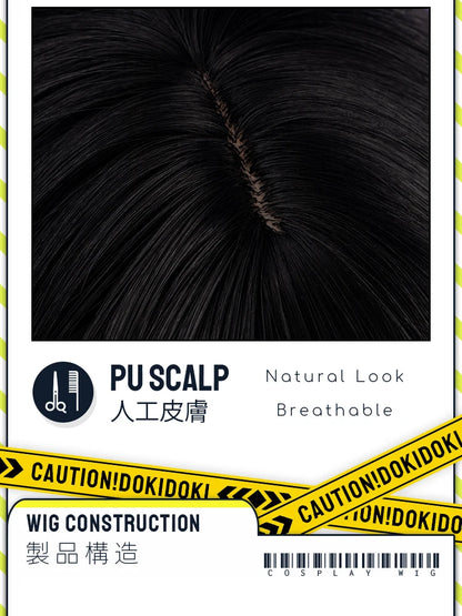 IN STOCK SUA Wig Anime Cosplay Wig Alien Stage DokiDoki Women 35cm Black Short Hair Ear Clips Heat Resiatant Hair Free Wig Cap