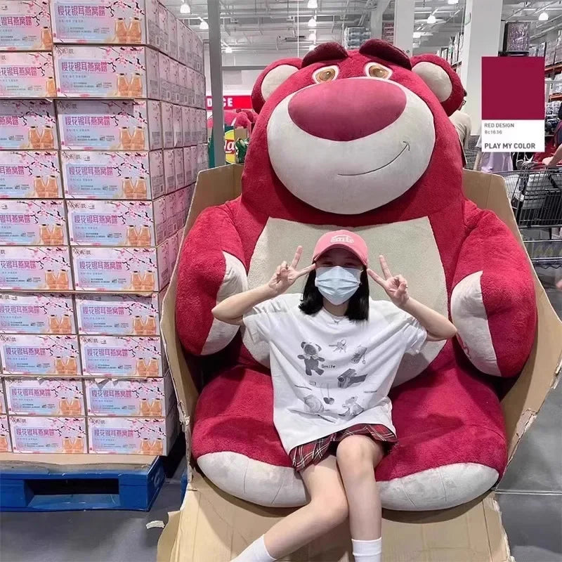 120cm Large Big Size Disney Lotso Cartoon Anime Plush Stuffed Doll Room Kawai Plushies Pillow Ornaments Children's Holiday Gifts