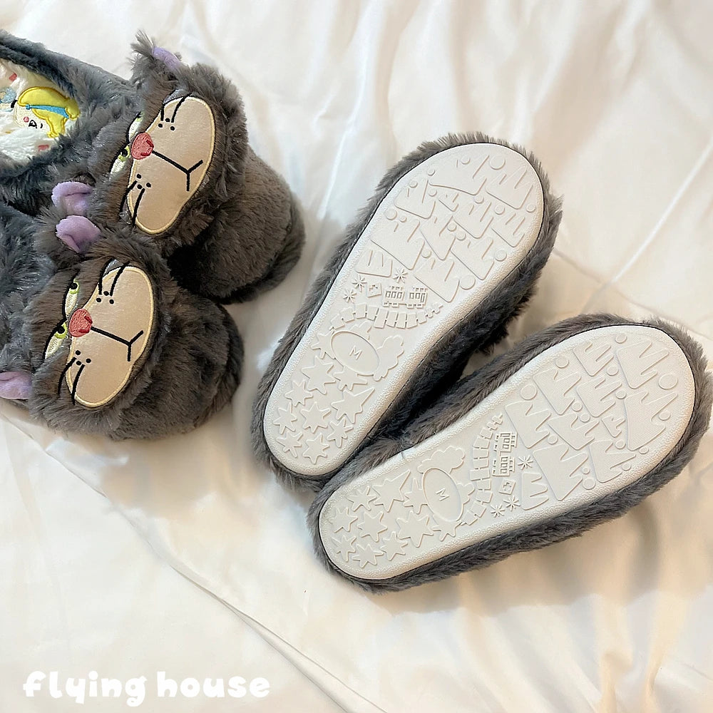 Cute Disney Lucifer Slippers Comfortable Indoor Home Shoes Kawaii Cartoon Anime Shoes Birthday Gifts for Autumn Winter Girl