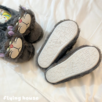 Cute Disney Lucifer Slippers Comfortable Indoor Home Shoes Kawaii Cartoon Anime Shoes Birthday Gifts for Autumn Winter Girl