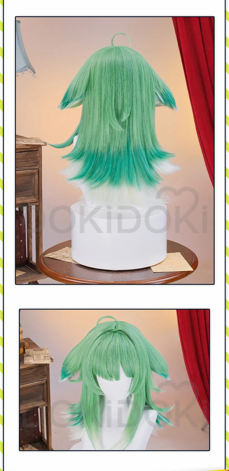 IN STOCK Huohuo Wig Game Honkai: Star Rail DokiDoki Cosplay Wig Women Green Cute Long Hair Honkai Huo Huo Wig Ears Free Wig Cap