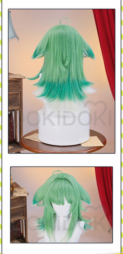 IN STOCK Huohuo Wig Game Honkai: Star Rail DokiDoki Cosplay Wig Women Green Cute Long Hair Honkai Huo Huo Wig Ears Free Wig Cap