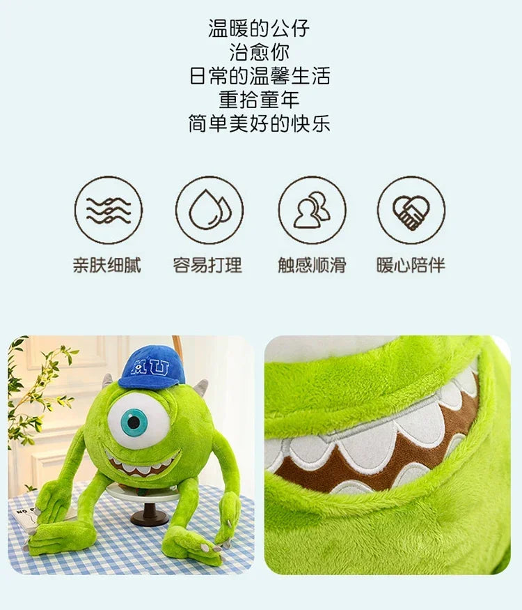 80cm Big Size Disney Mike Wazowsky Monsters University Monsters, Inc. Plushies Pillow Doll Stuffed Animal Cartoon Anime Toy Gift